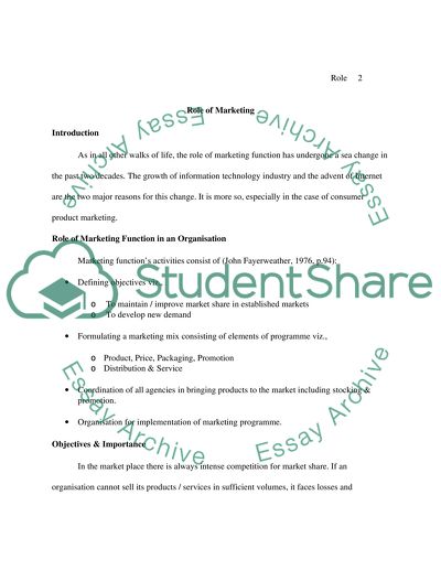 Discuss the role of marketing and the marketing department of tesco to illustarte the points you make