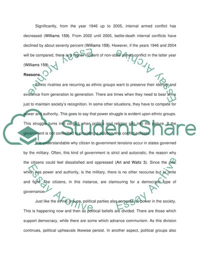 Trends and Reasons in Non-State Conflict over the Past Years