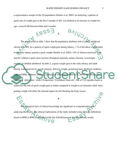 Rapid Weight Gain during Infancy