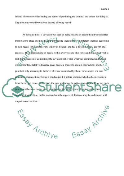 Deviance as a Term Used in Sociology