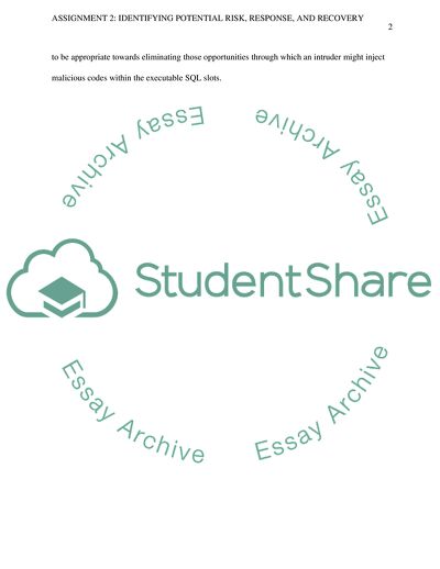 Identifying Potential Risk, Response, and Recovery