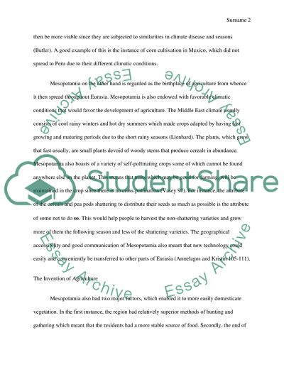 Farmer you could look at how crops emerged and transformed societies