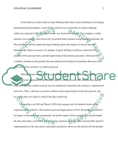 Strategic leadership