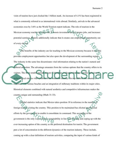 The Role of Tourism in Mexico