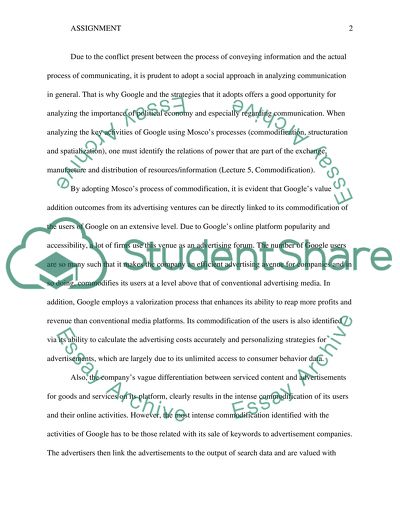 The Political Economy of Communication