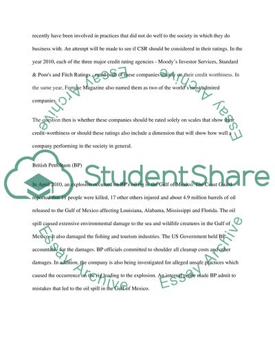 Consideration of Corporate Social Responsibility in the Rating of Firms and Companies on Wall Street