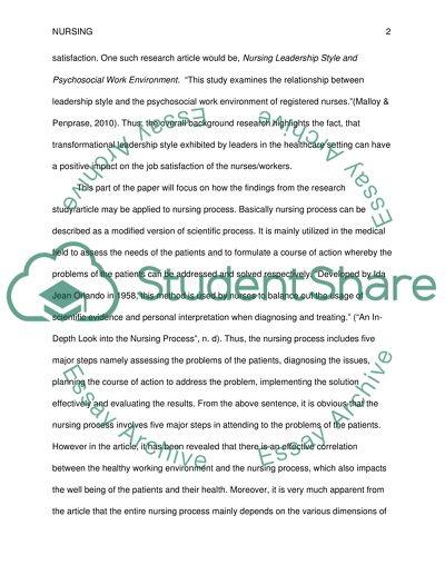 Positive Impact of Nursing Leadership