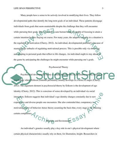Life Span Perspective Paper