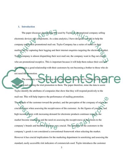 Use data mining tools (Weka) to enhance a marketing exercise