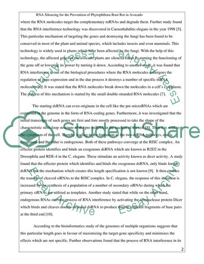 RNA silencing for the prevention of Phytophthora root rot in avocado