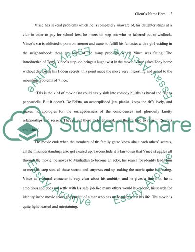 Explain Vince Rizzos search for identity in the movie City Island