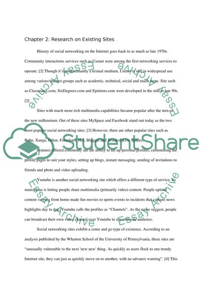 Researching into Existing Social Networking Sites