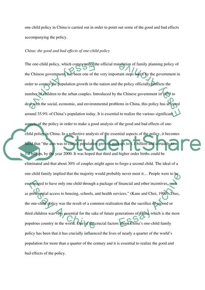 The One-Child Policy of China