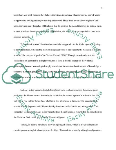 Goals of Hinduism and Vedantic Text of Hinduism