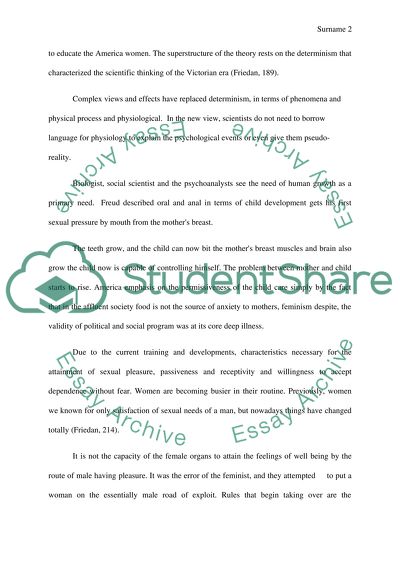 The Feminine Mystique chapter 5-The sexual solipsism of sigmund Freud. by Betty Friedan