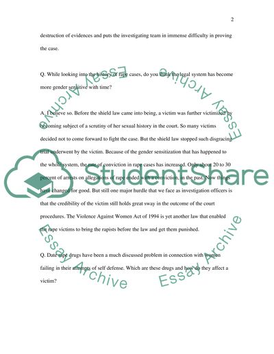 Interview with sheriff that investigates rape