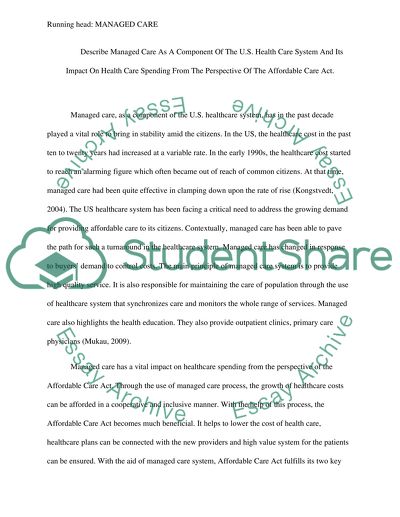 Overview of Managed Care in the United States