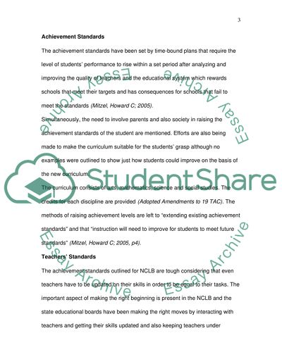 Education and Testing Standards