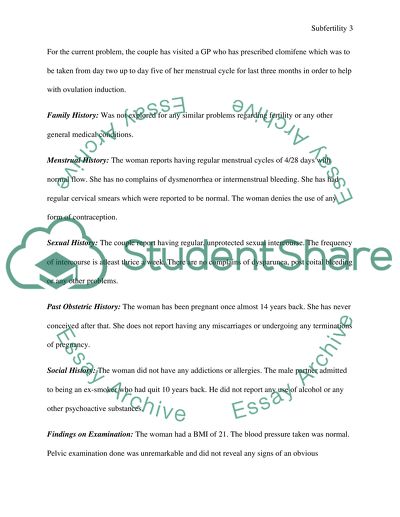 Secondary Sub-Fertility: Past Medical and Surgical History