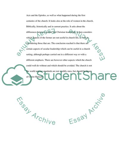 Can Secular Leadership Be Useful in the Church