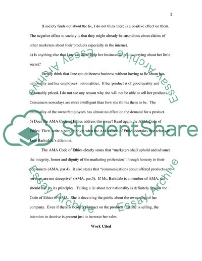 Marketing AMA Code of Ethics