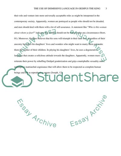 The Use of Dismissive Language in Oedipus the King