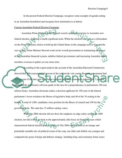 Current Australian Federal Election Campaign