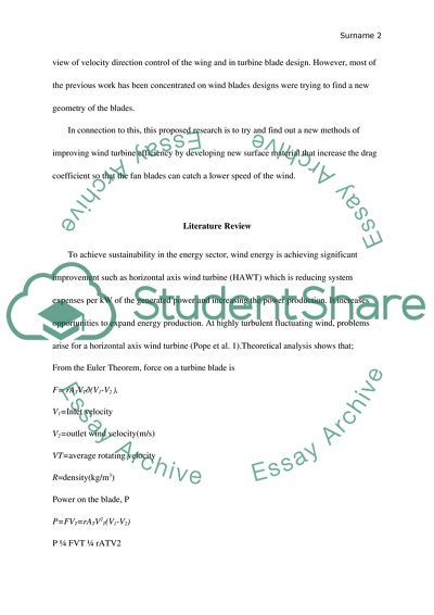 Improving the Efficiency of Wind Turbine Blades