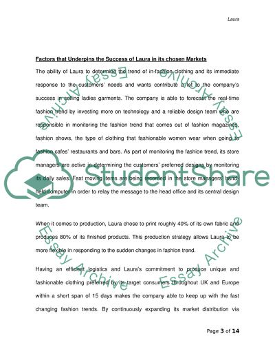 Factors that Underpins the Success of Laura in its Chosen Markets