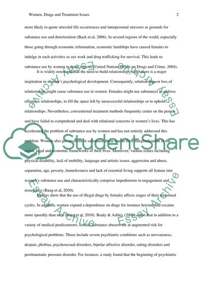 Women, Drugs and Treatment Issues