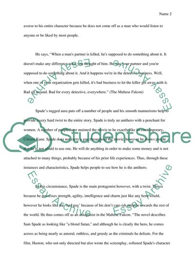 Maltese Falcon as Hard-Boiled Hero