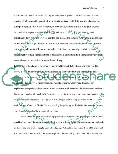 Religion as the Most Influential Factor in the Lives of Individuals