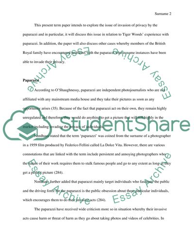 Invasion of Privacy: the Case of Tiger Woods