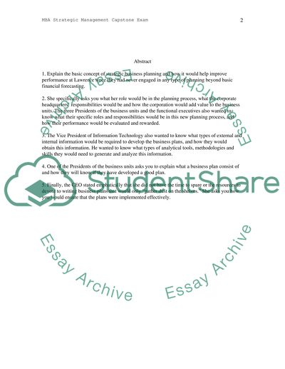 Strategic Management and Business Planning