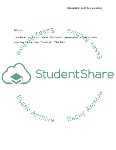 Globalization and Internationalism After the Cold War