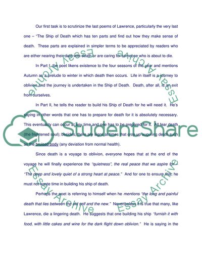 D.H. Lawrence and Other Views on Death - How They May Help Us Deal with Death in Context to Healthcare