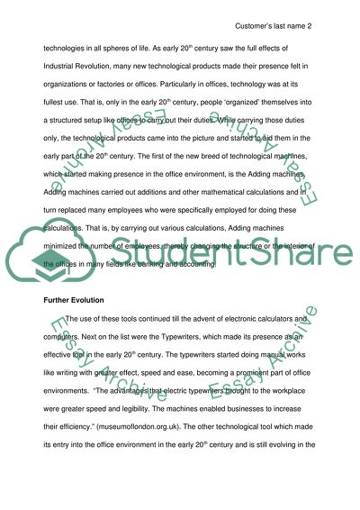 The Changes in Office Systems Due to Advanced Technology