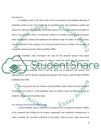 Key Elements in the Hotel Feasibility Study