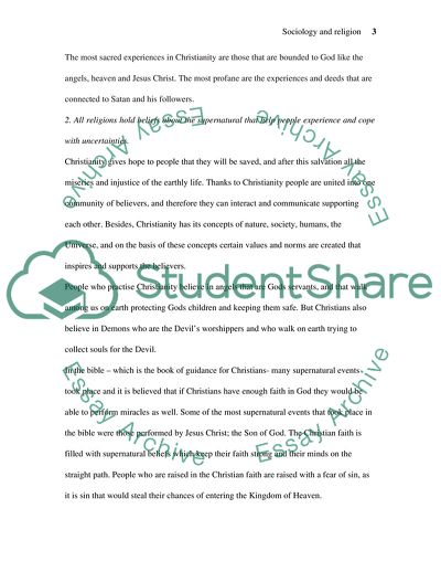 The Three Elements Shared By All Religions: Christianity
