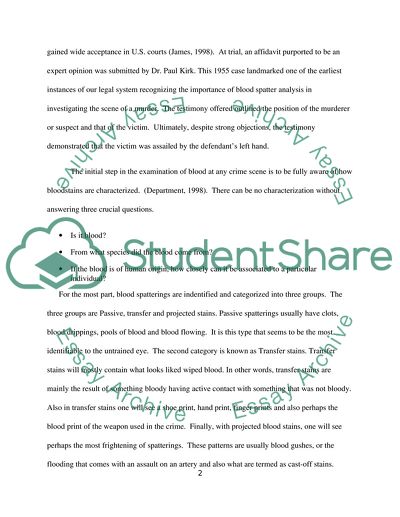 Blood Splatter Analysis