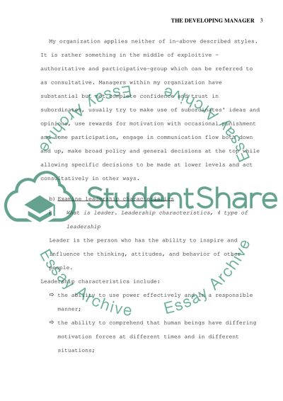 The Developing Manager