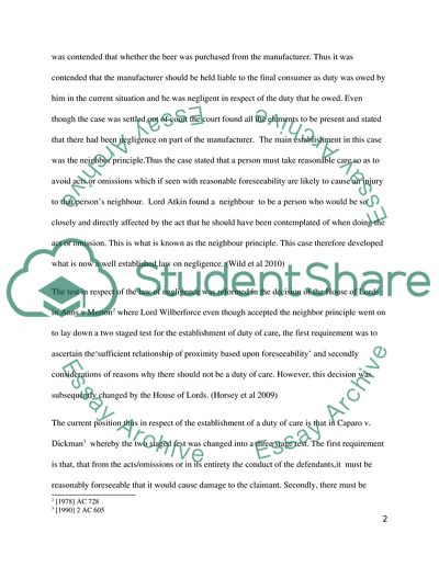 Business Law and Law of Negligence