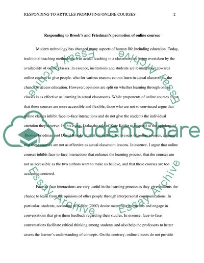 Compare/ contrast Taking a Role to Respond to Other Authors