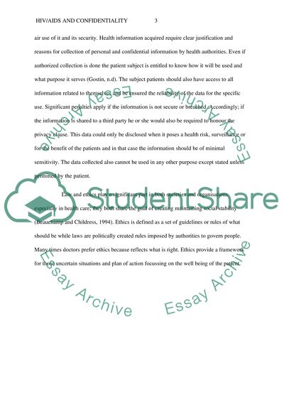 HIV/AIDS and confidentiality