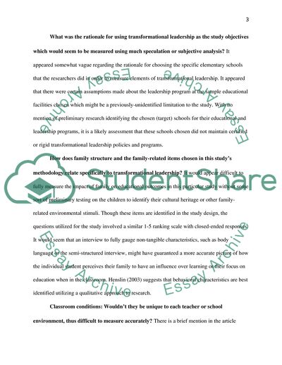 Article Review: Education and Transformational Leadership