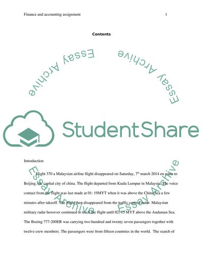 Impact of the Malaysian Airline Loss to the Company