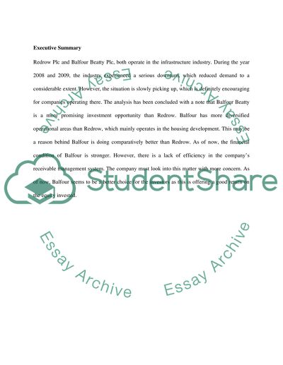 Corporate Finance of Redrow Plc and Balfour Beatty