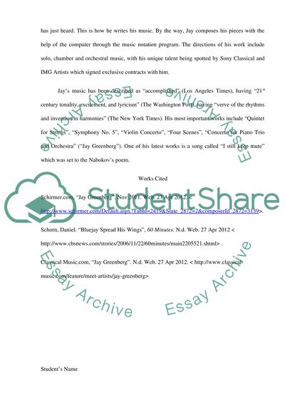 Life of Jay Greenberg and Others