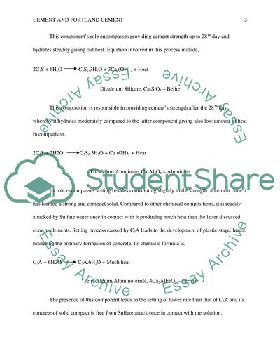 The Chemistry of Cement