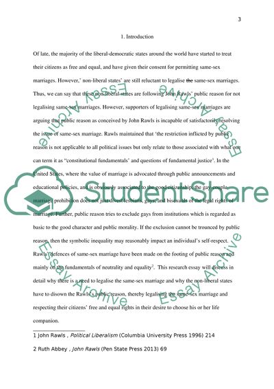 Why Public Reason Is Incapable of Satisfactorily Resolving the Issue of Same-Sex Marriage